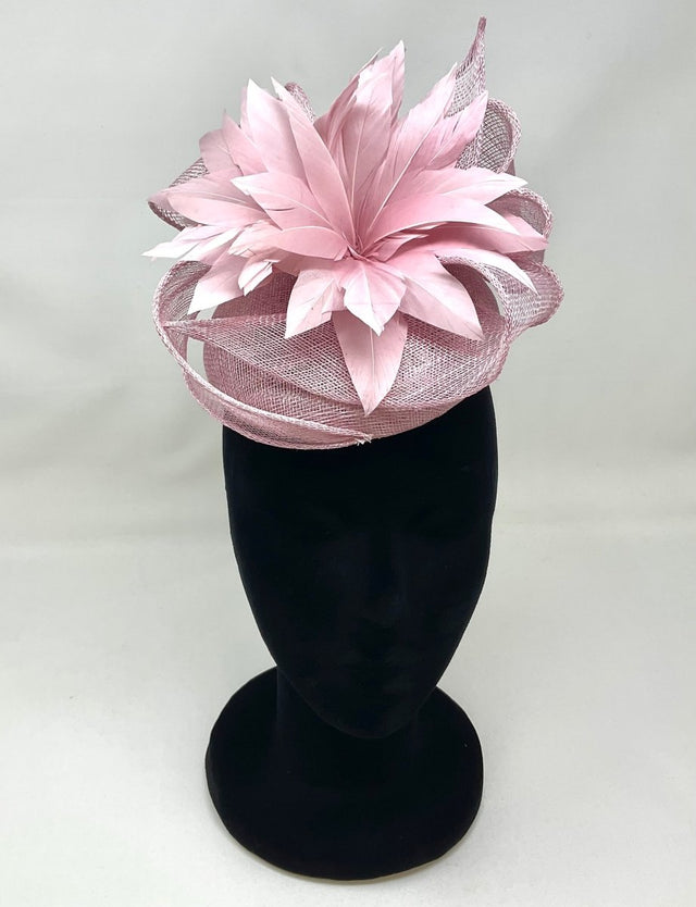 Light Pink Feather Pillbox Fascinator - Franklins