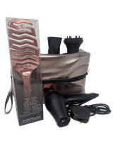 Lim Hair WR 3.0 Black Rose Gold Travel Hair Dryer & Brush Set - Franklins