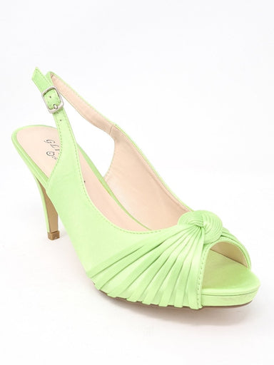Lime Green Satin High Heel Sandals - Franklins