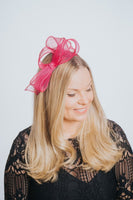 Magenta Pink Bead Bow Loop Hairband Fascinator - Franklins