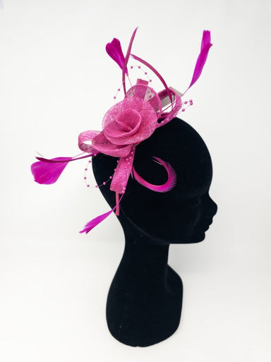 Magenta Pink Flower Beaded Hairband Fascinator - Franklins