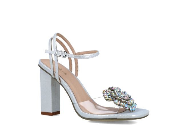 Menbur Silver Diamanté Sandal - Franklins