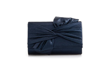 Metallic Navy Bow Clutch Bag - Franklins