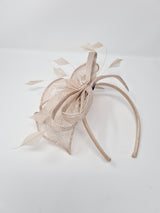 Metallic Oyster Pink Feather Hairband Fascinator - Franklins