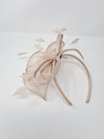 Metallic Oyster Pink Feather Hairband Fascinator - Franklins