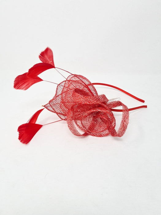 Metallic Red Feather Hairband Fascinator - Franklins
