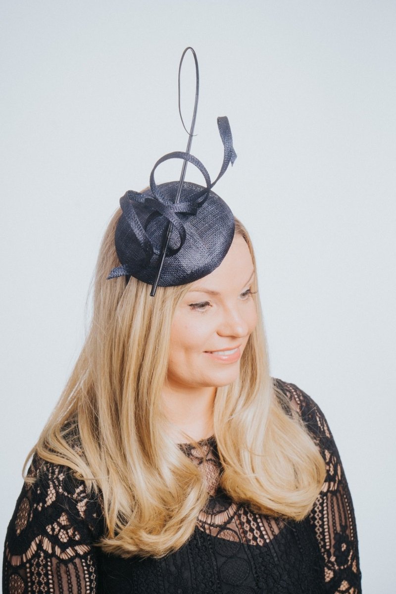 Midnight Navy Swirl Pillbox Fascinator - Franklins