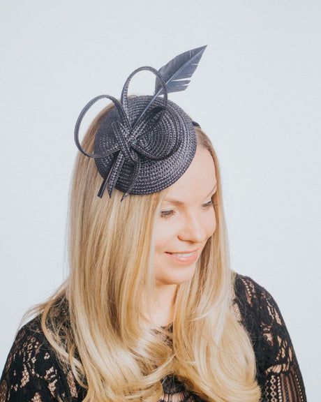 Midnight Navy Woven Fascinator - Franklins