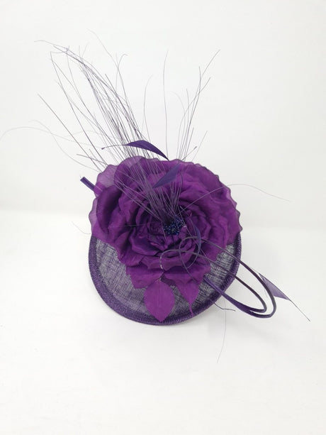 Midnight Purple Small Disc Fascinator - Franklins