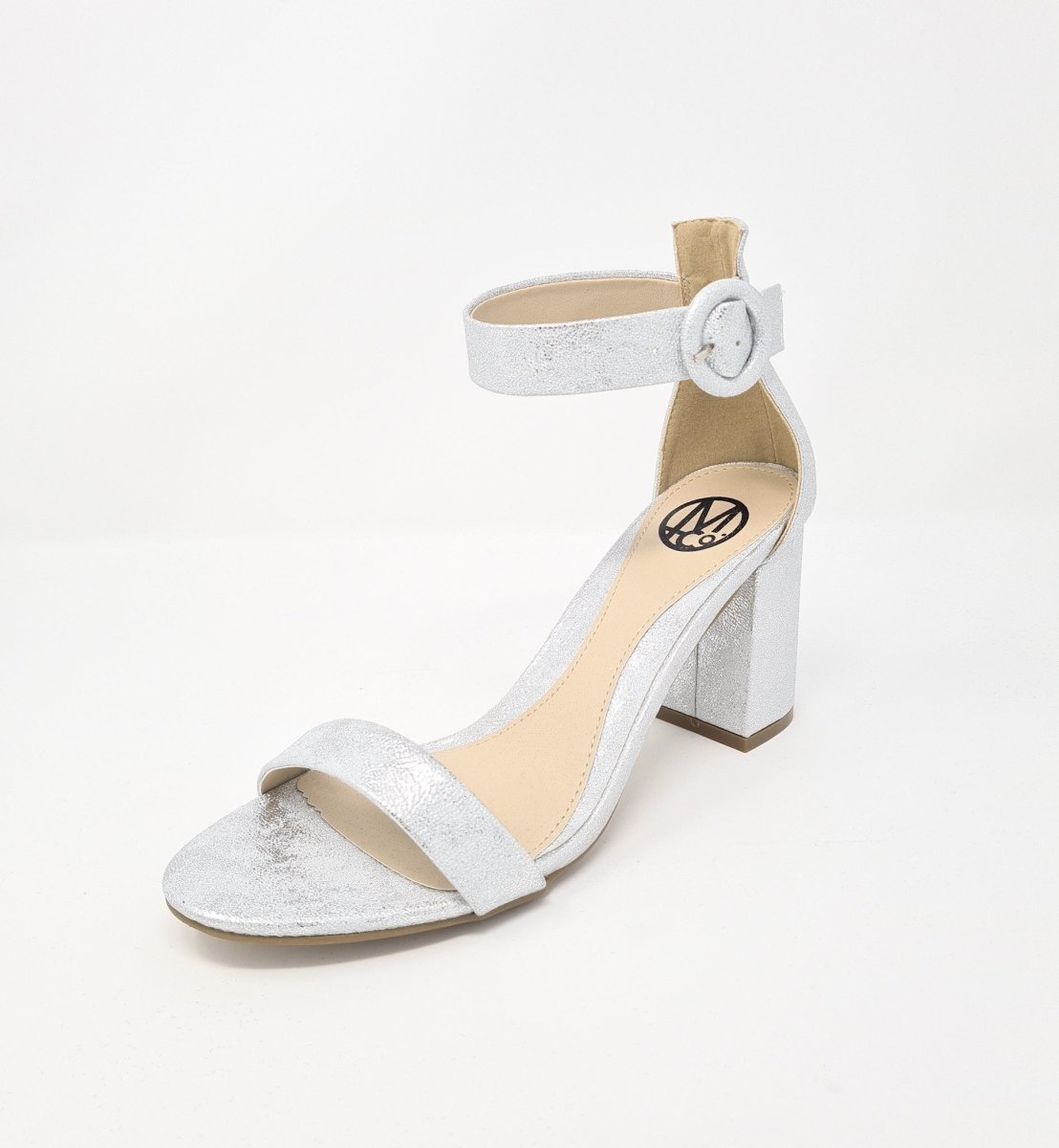 Millie & Co Lisa Silver Block High Heels - Franklins