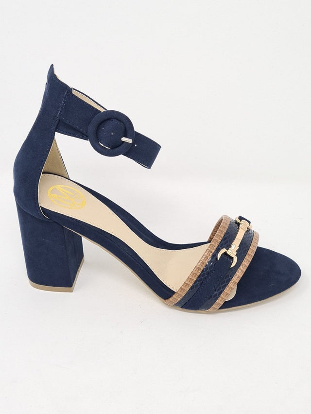 Millie & Co Silvia Navy Block Heel Sandals - Franklins