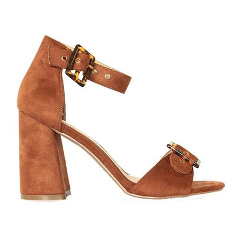 Millie & Co Tan Suede Block Heel Sandal - Franklins