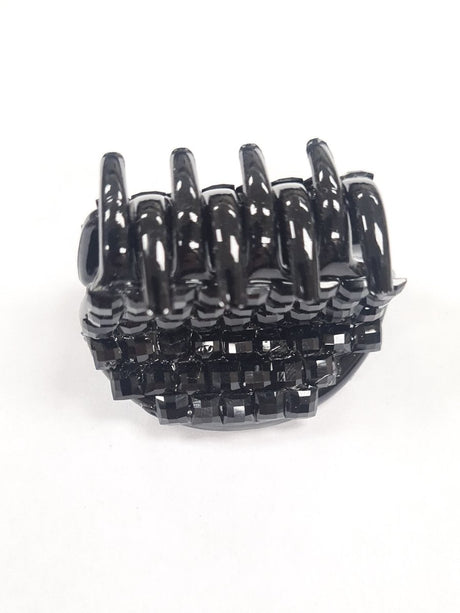 Mini Black Diamante Jaws Hair Clip - Franklins