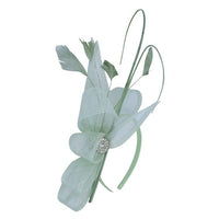 Mint Green Feather Diamante Hairband Fascinator - Franklins
