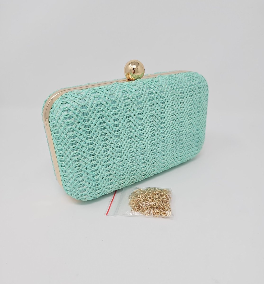 Mint Green Knit Clutch Bag - Franklins