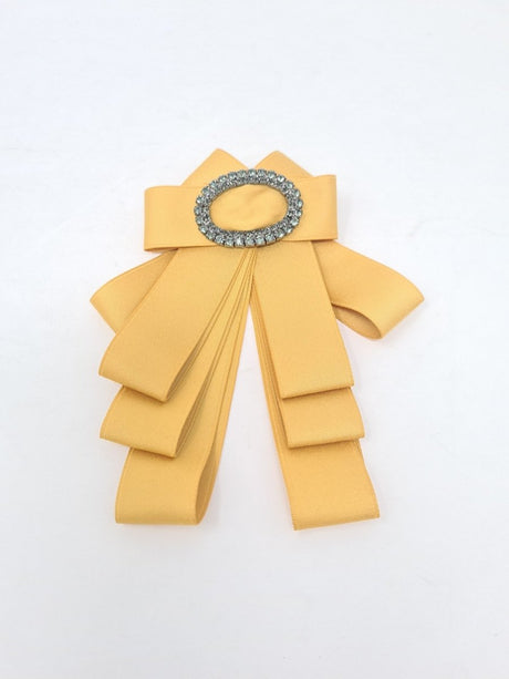 Mustard Brooch Diamante Centre Detail - Franklins