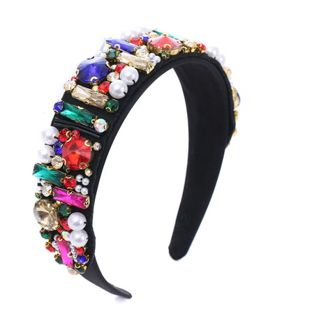 Muti Colour Crystal & Pearl Hair Band - Franklins