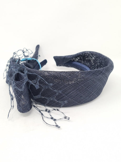 Navy Bow Net Moulded Headband Fascinator - Franklins