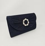 Navy Glitter Clutch Bag - Franklins