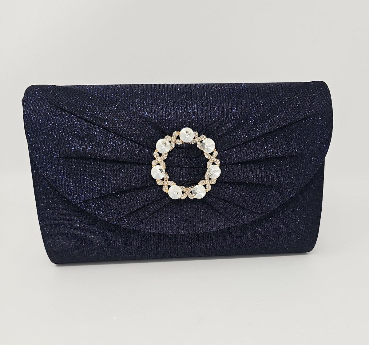 Navy Glitter Clutch Bag - Franklins