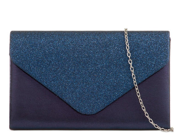 Navy Glitter Shimmer Clutch Bag - Franklins