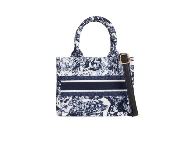 Navy Jungle Printed Shopper Tote Handbag - Franklins