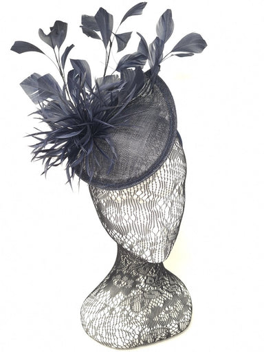 Navy Perched Feather Fascinator - Franklins