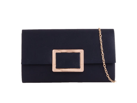 Navy Satin Clutch Bag - Franklins