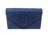 Navy Suede Evening Box Clutch Bag - Franklins