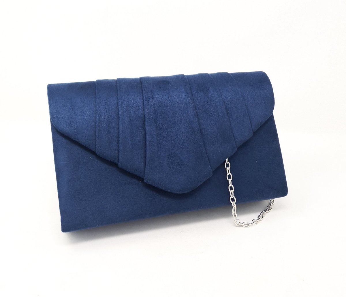 Navy Suede Evening Box Clutch Bag - Franklins