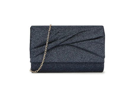 Navy Twist Glitter Clutch Bag - Franklins