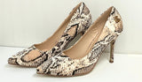 Nude & Black Snake Print High Heels - Franklins