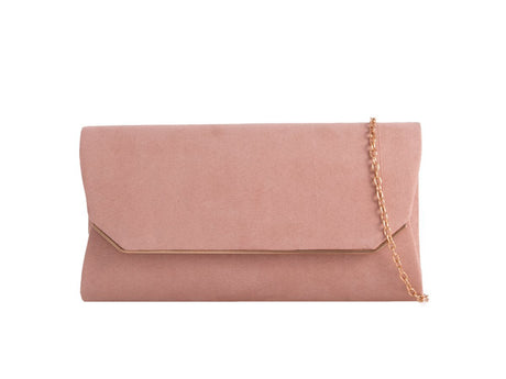 Nude Suede Envelope Clutch Bag - Franklins