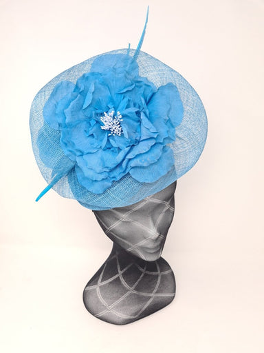 Ocean Blue Fascinator With Soft Flower Detail - Franklins