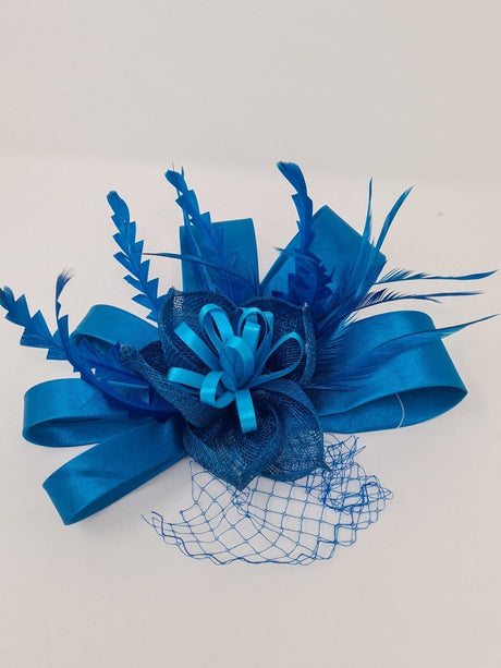 Ocean Blue Satin Fascinator Clip - Franklins