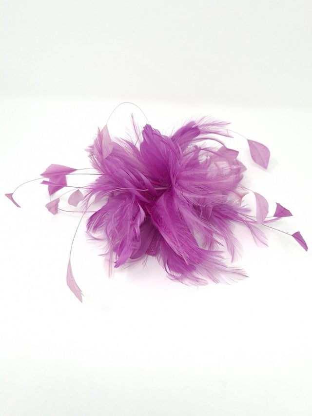 Orchid Mauve Feather Comb Hairpiece - Franklins