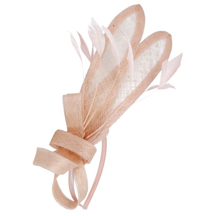 Pale Blush Peach Feather Fascinator - Franklins