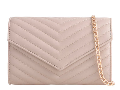 Pale Nude Pink Quilted Clutch Bag - Franklins