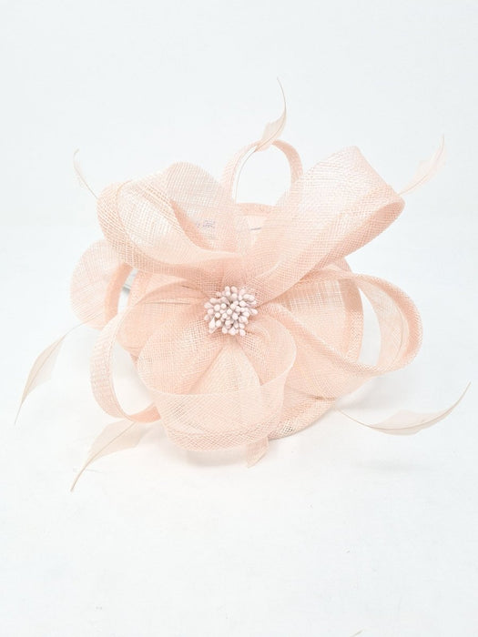 Pale Pink Feather Disc Hairband Fascinator - Franklins