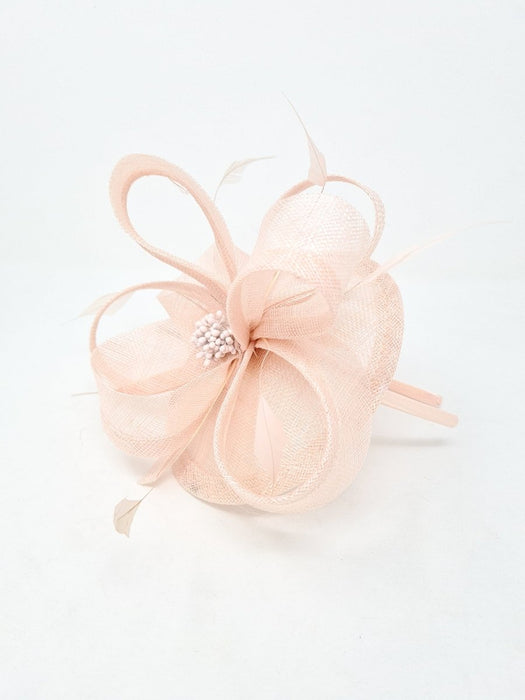 Pale Pink Feather Disc Hairband Fascinator - Franklins