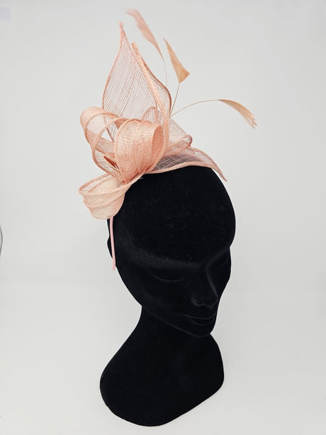 Pale Pink Knot Feather Fascinator - Franklins