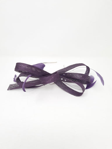 Pansy Purple Loop Bow Diamante Fascinator - Franklins