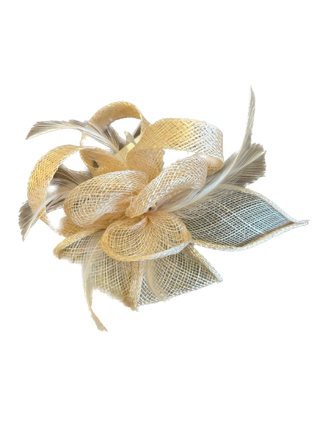 Peach Pink Loop Bow Hair Clip Fascinator - Franklins