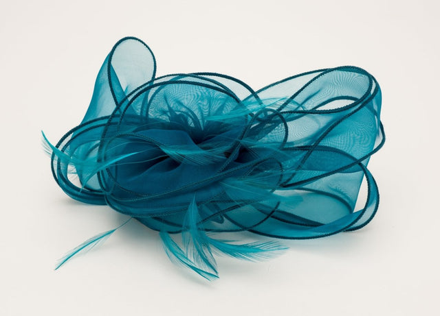 Peacock Organza Small Fascinator - Franklins