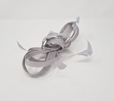 Pearl Silver Grey Looped Feather Comb Fascinator - Franklins