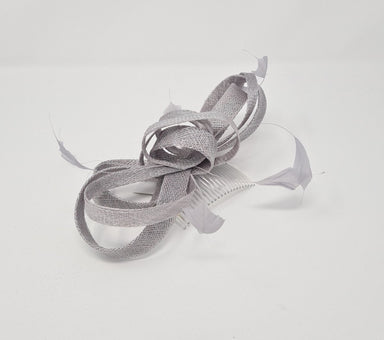 Pearl Silver Grey Looped Feather Comb Fascinator - Franklins