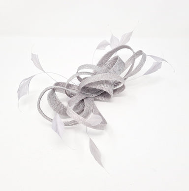 Pearl Silver Grey Slide Feather Fascinator Clip - Franklins