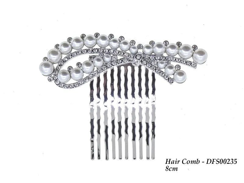 Pearl Stranded Silver Bridal Comb - Franklins