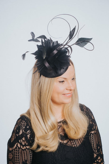 Pillbox Feather & Flower Fascinator - Franklins