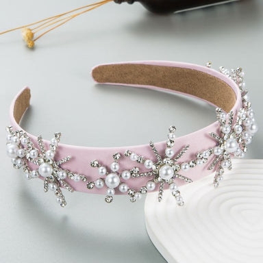 Pink Crystal Beaded Satin Hairband - Franklins